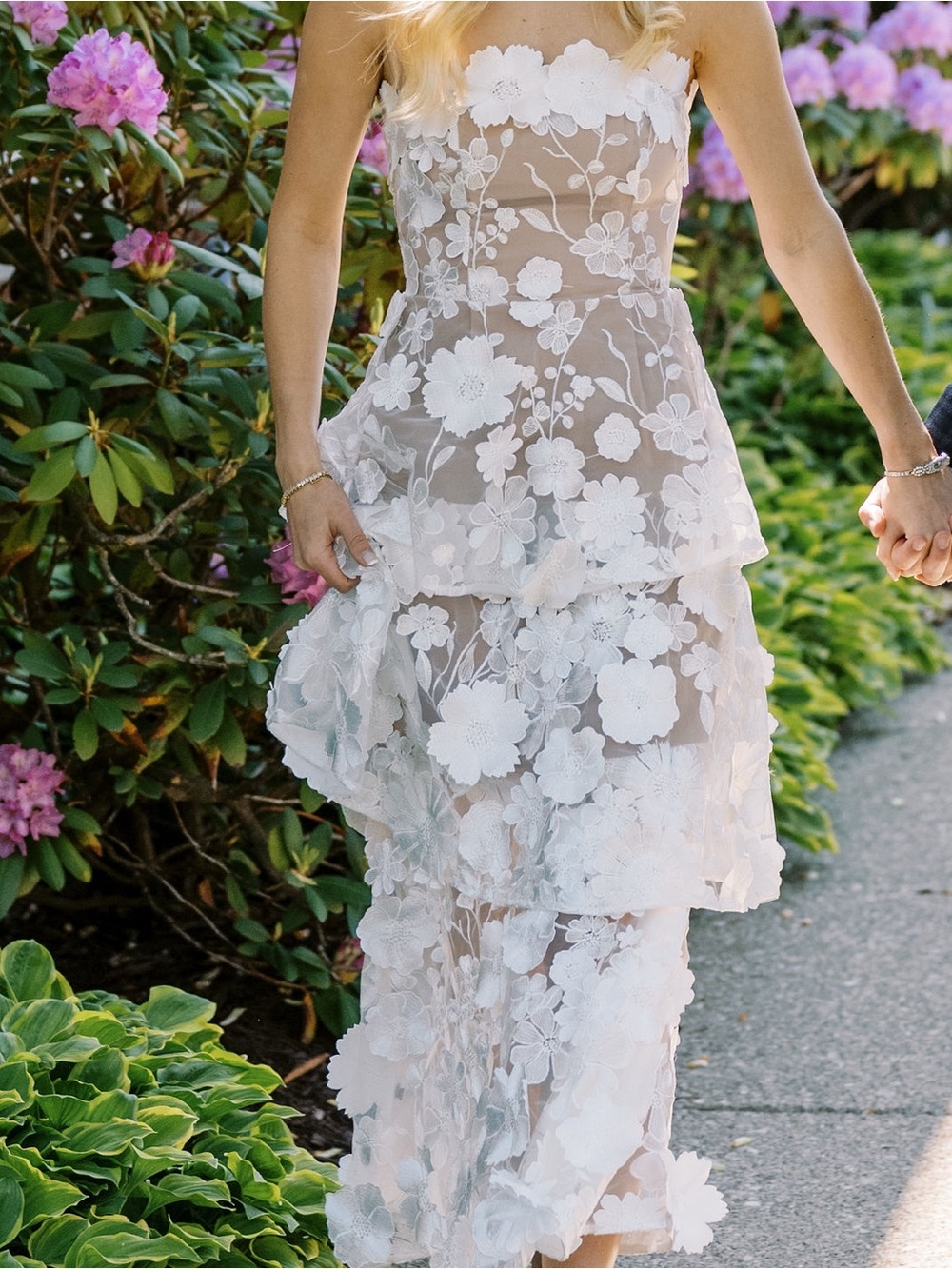 ELLIATT flower appliqué dress Selene Maxi tiered 3D dress